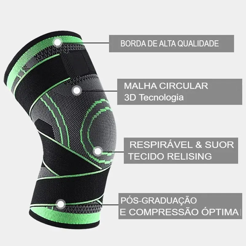 Kit com 2 Joelheiras de Compressão com Alças Ajustáveis para Corrida, Treinos e Esportes - Uso Diário